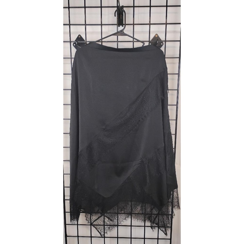 Me by Jennie Garth Black Tiered Lace Gothic Romance Midi Skirt Petite Large